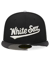 Men's New Era Black Chicago White Sox Metallic Camo 59FIFTY Fitted Hat