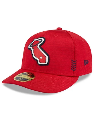 Men's New Era Red Los Angeles Angels 2024 Clubhouse Low Profile 59FIFTY Fitted Hat