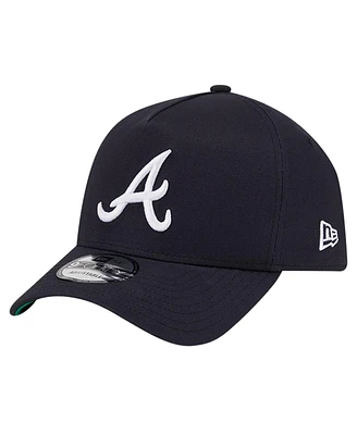 Men's New Era Navy Atlanta Braves Team Color A-Frame 9FORTY Adjustable Hat