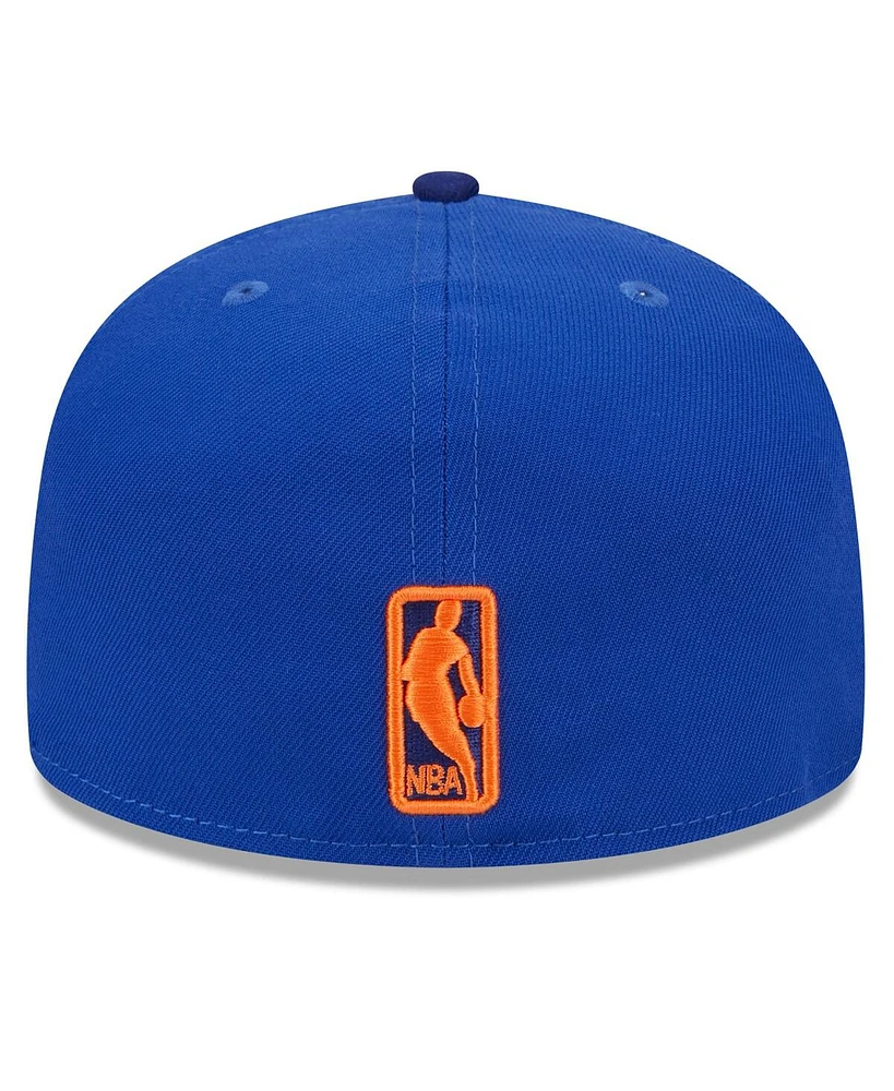 Men's New Era Blue York Knicks 2024 Nba All-Star Game Rally Drive Checkerboard 59FIFTY Crown Fitted Hat