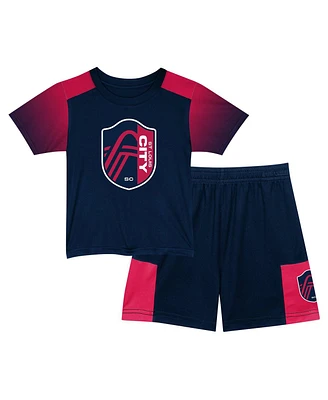 Toddler Boys and Girls Navy St. Louis City Sc Victory Pass T-shirt Shorts Set