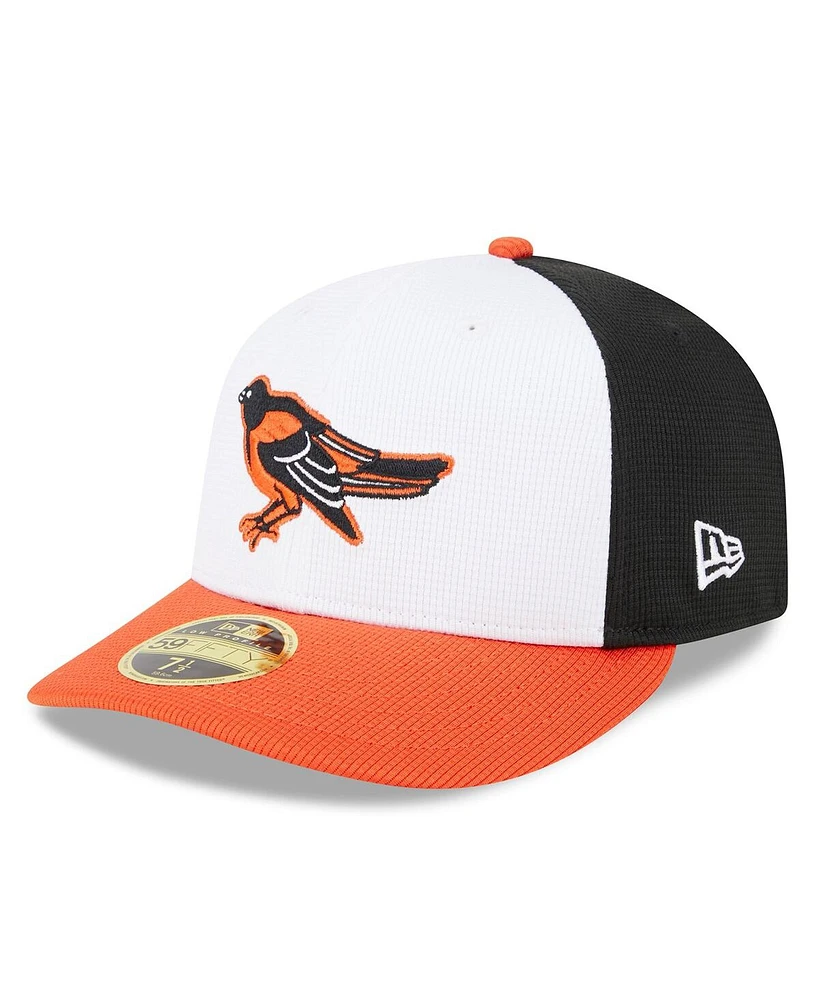 Men's New Era White Baltimore Orioles 2024 Batting Practice Low Profile 59FIFTY Fitted Hat