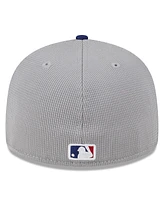 Men's New Era Gray Los Angeles Dodgers 2024 Batting Practice Low Profile 59FIFTY Fitted Hat