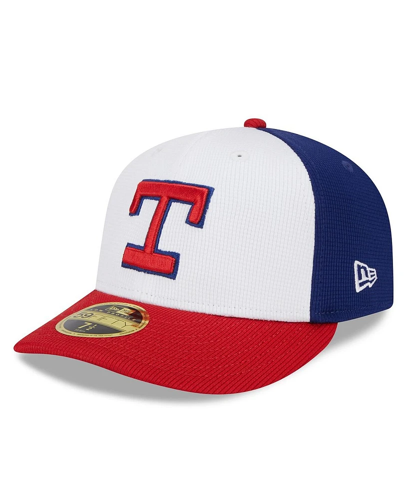 Men's New Era White Texas Rangers 2024 Batting Practice Low Profile 59FIFTY Fitted Hat