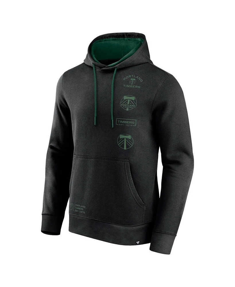 Men's Fanatics Black Portland Timbers Halftime Pullover Hoodie