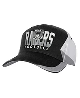 Youth Boys and Girls Mitchell & Ness Distressed Black Las Vegas Raiders Retrodome Precurved Adjustable Hat