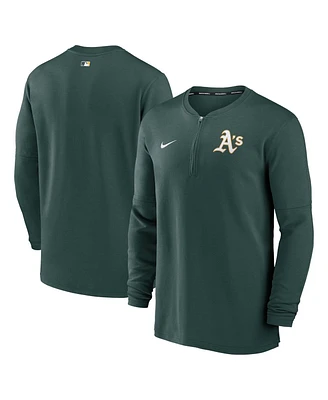 Men's Nike Green Oakland Athletics Authentic Collection Game Time Performance Quarter-Zip Top
