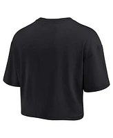 Women's Fanatics Signature Black Philadelphia 76ers Super Soft Boxy Cropped T-shirt