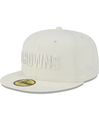Men's New Era Cream Cleveland Browns Color Pack 59FIFTY Fitted Hat