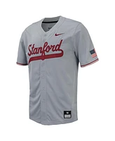 Men's Nike Gray Stanford Cardinal Replica Full-Button Baseball Jersey