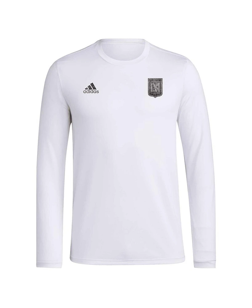 Men's adidas White Distressed Lafc Local Stoic Long Sleeve T-shirt