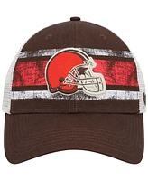 Men's '47 Brand Brown, White Distressed Cleveland Browns Interlude Mvp Trucker Snapback Hat