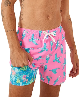 Chubbies Men's The Toucan Do Its Quick-Dry 5-1/2" Swim Trunks with Boxer Brief Liner