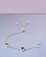 Multi-Gemstone (1-3/4 ct. t.w.) Slider Bracelet in Sterling Silver