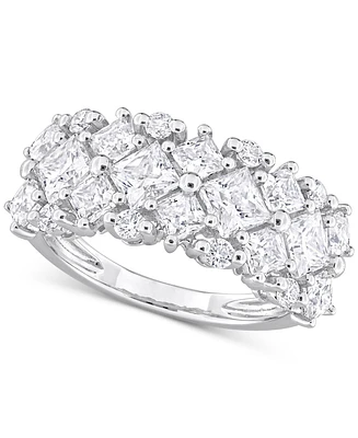 Moissanite Mixed-Cut Cluster Ring (3-5/8 ct. t.w.) Sterling Silver