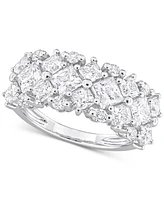 Moissanite Mixed-Cut Cluster Ring (3-5/8 ct. t.w.) Sterling Silver