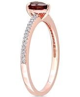 Garnet (1/2 ct. t.w.) & Diamond (1/10 Heart Promise Ring 10k Rose Gold