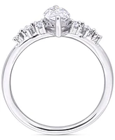 Moissanite (1-1/8 ct. t.w.) Marquise-Cut Engagement Ring Sterling Silver