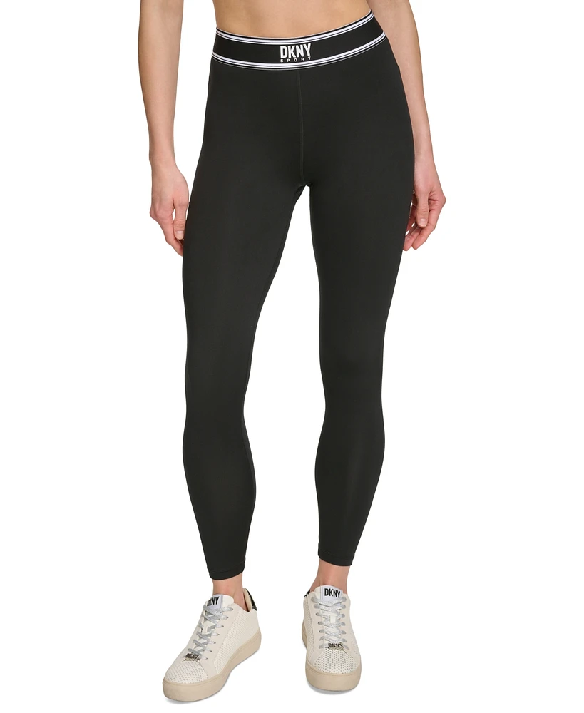 Dkny Women's Mid-Rise Full-Length Logo-Tape Leggings