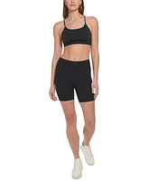 Dkny Women's High-Waisted Exploded-Logo Bike Shorts