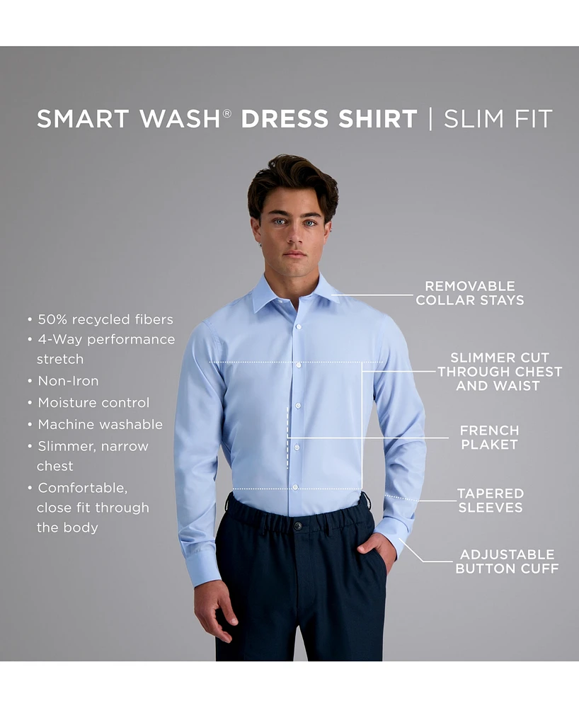 Haggar Men's Smart Wash Slim Fit Dress Shirt