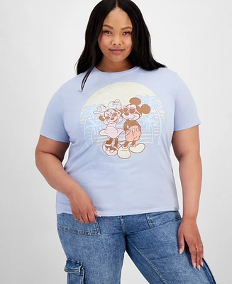 Disney Trendy Plus Tropical Mickey And Minnie Graphic T-Shirt