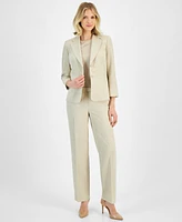 Le Suit Two-Button Inset Jacket Extended-Tab Waist Pantsuit, Regular & Petite