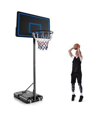Adjustable Portable Basketball Hoop System with 44 Inch Backboard