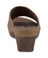 Gc Shoes Women's Atlanta Studded Comfort Slip-On Wedge Sandals