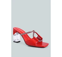 fineapple rhinestone embellished clear sandals
