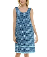 Roudelain Women's Printed Tassel-Trim Tank Nightgown