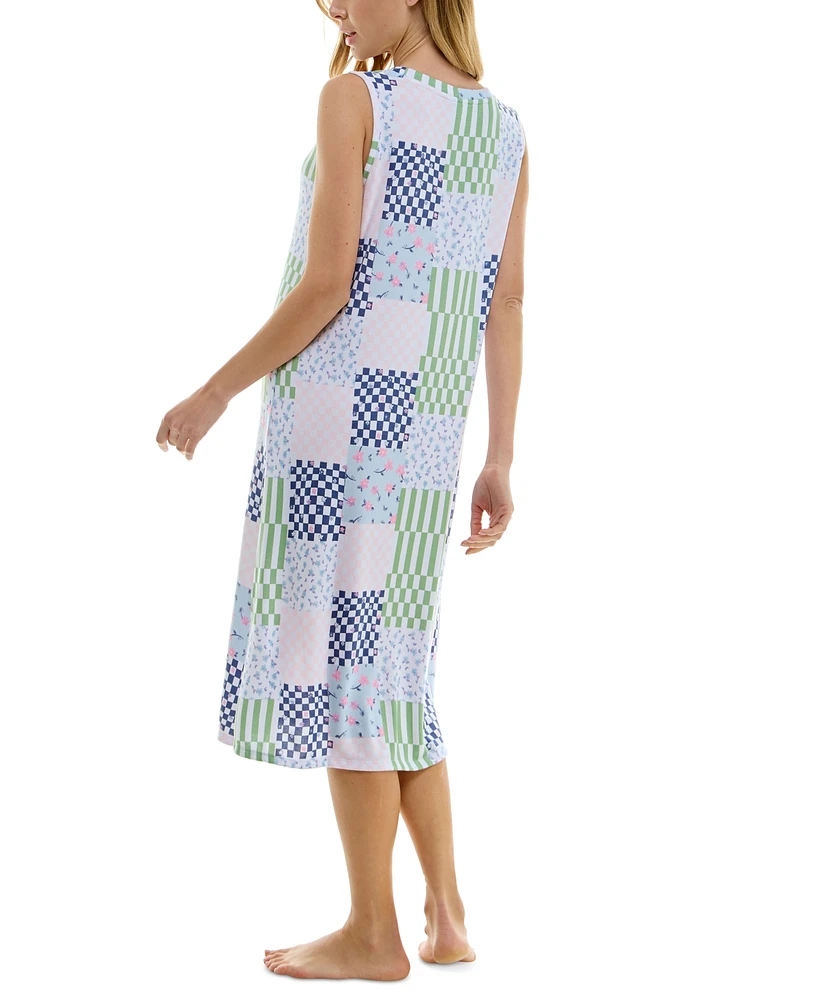 Roudelain Women's Printed Sleeveless Nightgown