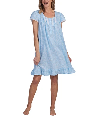 Miss Elaine Women's Cotton Lace-Trim Nightgown