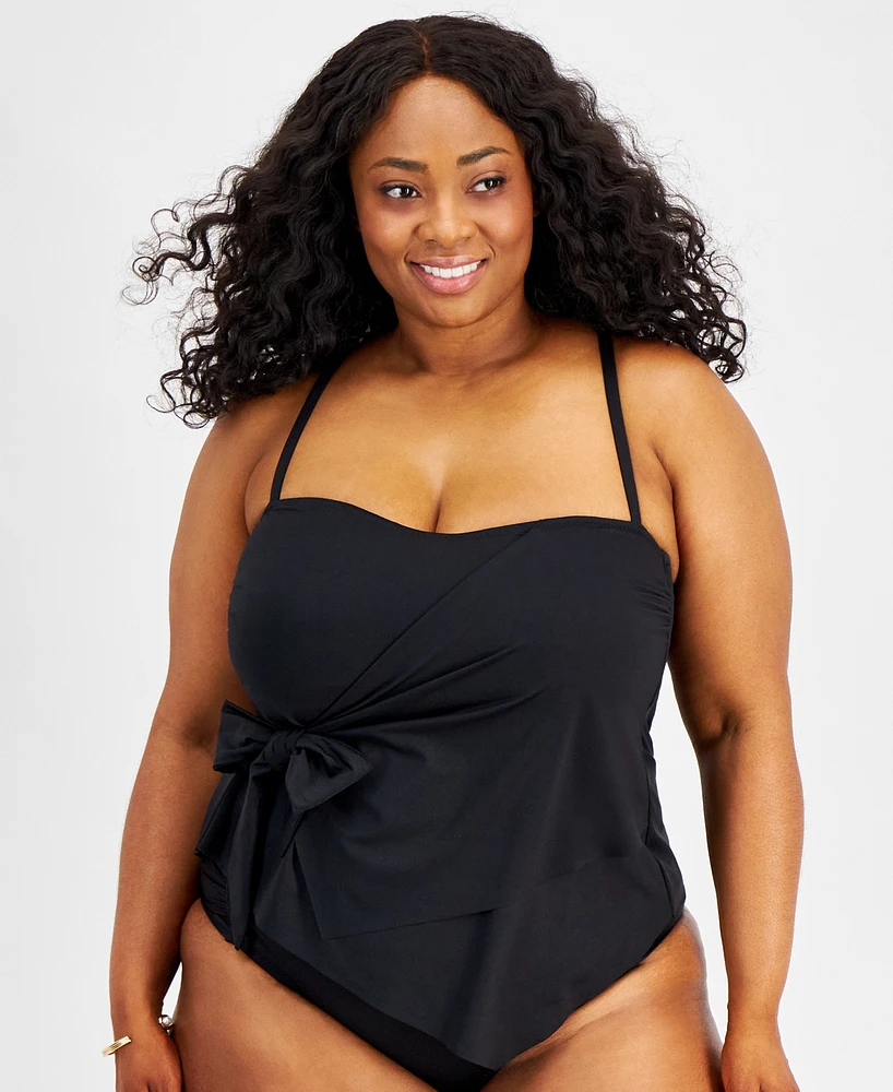 Becca Etc Plus Color Code Side-Tie Tankini Top