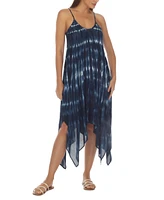 Raviya Tie-Dye Handkerchief-Hem Cover-Up Dress