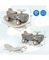 Costway Convertible Rocking Horse & Sliding Car with Detachable Balance Board
