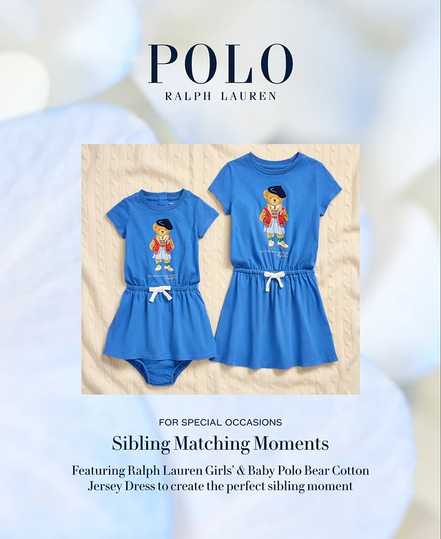 Ralph Lauren Kids Polo Bear cotton dress - Blue