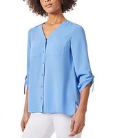 Jones New York Women's Jasper Roll-Cuff Blouse