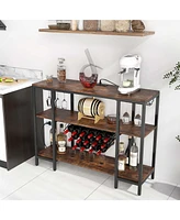 Cabinet Bar Table Rack for Drinks Glasses with Power Outlets