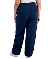 Celebrity Pink Trendy Plus Relaxed-Fit Straight-Leg Cargo Pants