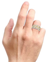 Men's Diamond Chain Link Inspired Ring (1/2 ct. t.w.) in Sterling Silver & 18k Gold-Plate