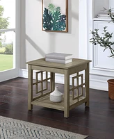 Office Star Cambridge 20" W x 22.25" H Square Wooden Accent Side Table in Bone Finish