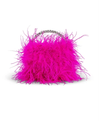 Woman's Flora Feather Pouch Clutch