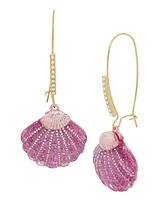 Betsey Johnson Faux Stone Seashell Dangle Earrings