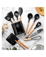 Mega Casa 12-Piece Silicone Kitchen Utensils Set(Pink)