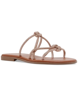 Madden Girl Twain Strappy Knotted Rhinestone Slide Sandals