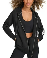 Dkny Women's Exploded-Logo Front-Zip Hoodie