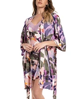 Linea Donatella Women's Printed Knit Wrap Robe