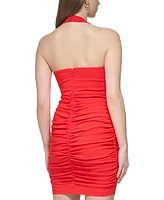 Guess Women's Ruched Bodycon Halter Dress