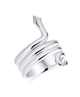 Garden Animal Pet Reptile Stack Wrap Coil Serpent Snake Ring Band Women .925 Sterling Silver